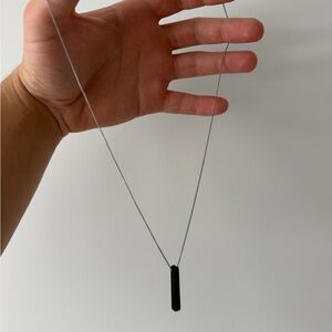 Elegant modern Green Nephrite Jade Pendant Sterling Silver Necklace